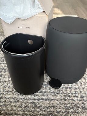 Blomus Sono Black Pedal Bin - Matte Black Trash Can - 3L